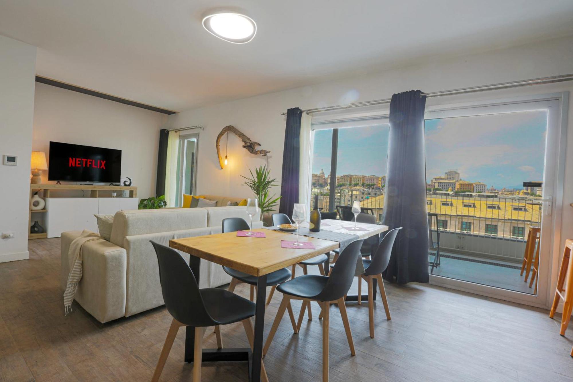 Appartement Attico Luxury Con Parcheggio E Terrazza Vista Mozzafiato à Gênes Chambre photo